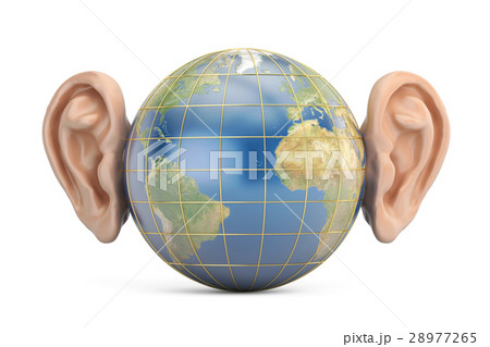 Earth with ears, 3D rendering Earth with ears, 3D rendering 28977265