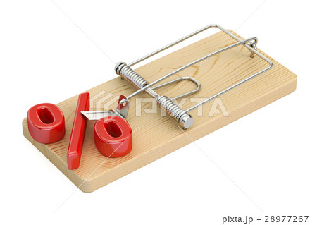 mousetrap with percent symbol, 3D rendering 28977267