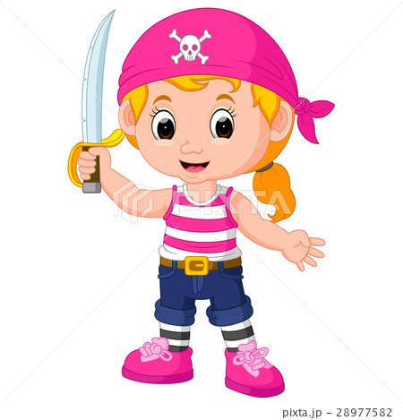 kids girl pirate cartoon 28977582