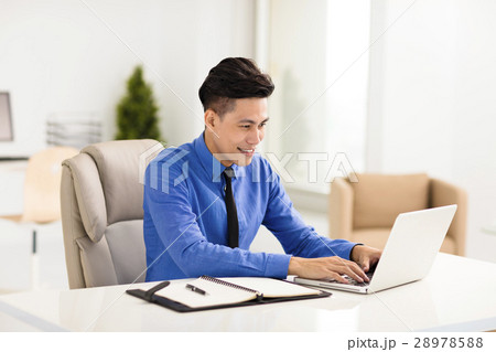 young smiling business man  working in office 28978588
