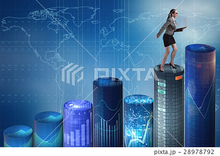 Woman trader in online trading concept 28978792