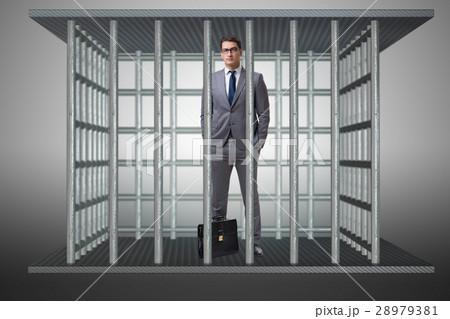Businessman in the cage business concept Businessman in the cage business concept 28979381