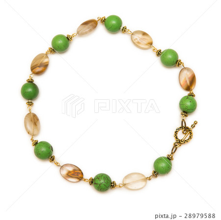 Nice elegant necklace isolated on white background Nice elegant necklace isolated on white background 28979588