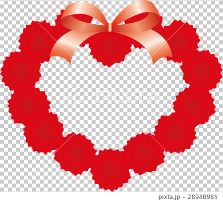 母の日　赤いカーネーション　ハート 28980985