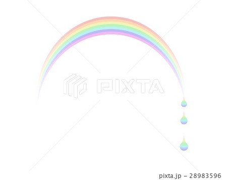 虹と虹の雫しずくのイメージイラストのイラスト素材 2596