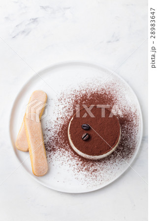 Tiramisu, traditional Italian dessert. Top view. 28983647