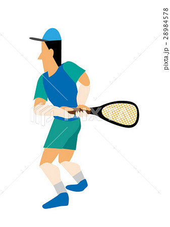バックハンドテニスプレーヤー バックハンドテニスプレーヤー 28984578