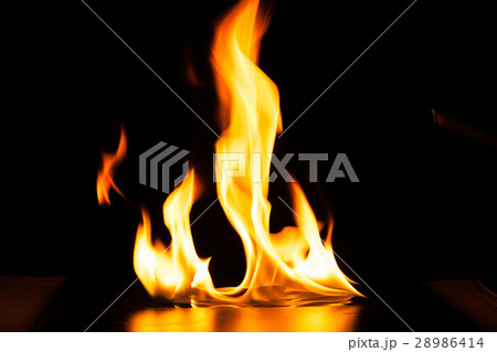Burning fire flame on black background 28986414