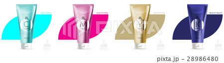 Realistic face or body care cosmetic product set Realistic face or body care cosmetic product set 28986480