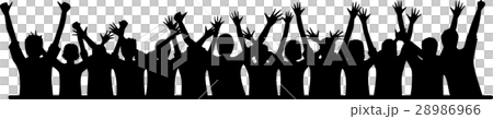 Crowd silhouette black and white 28986966