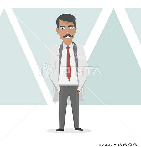 Medical staff. Doctor in a white lab coat. Vector 28987978