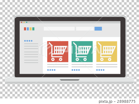 イラスト素材　ガジェット　オンラインショップ　ノートパソコン　サイト 28988775
