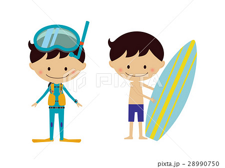 夏　男の子　スキューバーダイビング　サーフィン 28990750
