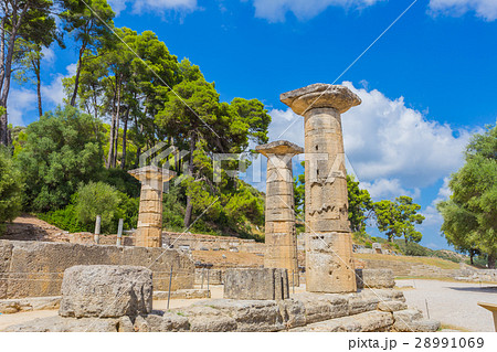ruins in Ancient Olympia, Elis, Greece 28991069