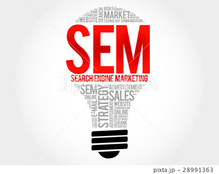 SEM (Search Engine Marketing) bulb word cloud 28991363