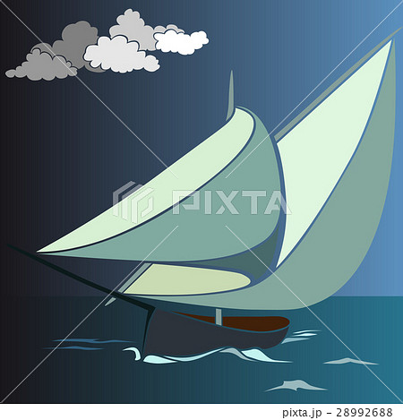 Vector illustration of cartoon sailing yacht 28992688