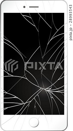 スマートフォン　ひび割れ 28993543