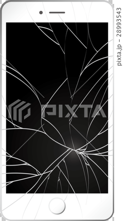 スマートフォン　ひび割れ 28993543