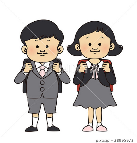 入学式イメージ　男の子と女の子（小学生） 28995973