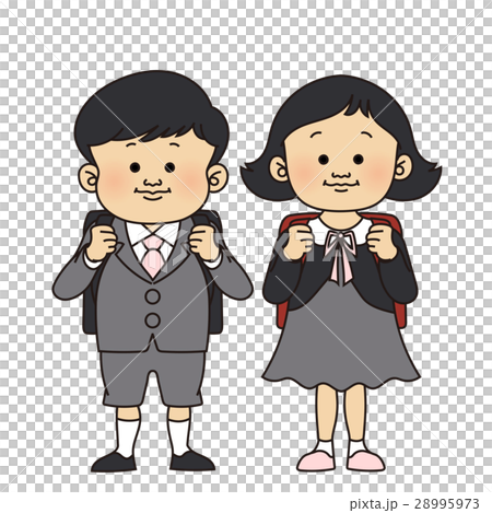 入学式イメージ　男の子と女の子（小学生） 28995973