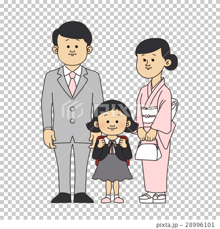 School entrance ceremony image Parents and girls (elementary school students) 28996101