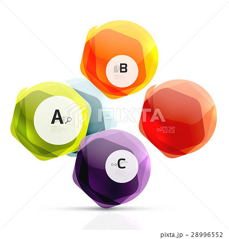 Shiny hexagons with infographics options 28996552