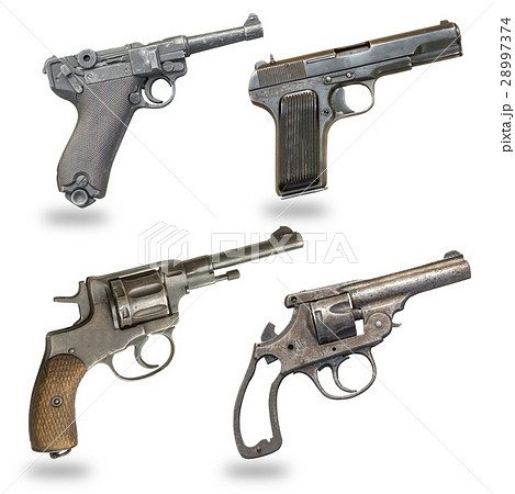 set of pistols isolated on white background 28997374