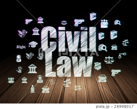 Law concept: Civil Law in grunge dark room 28998017