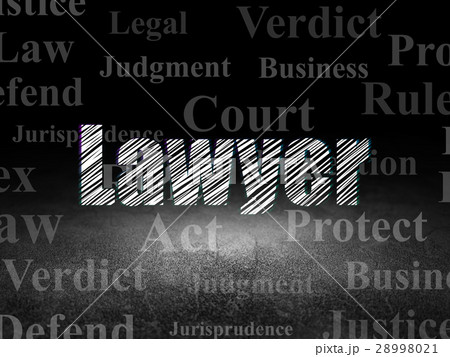 Law concept: Lawyer in grunge dark room 28998021