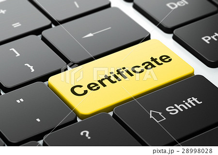 Law concept: Certificate on computer keyboard 28998028