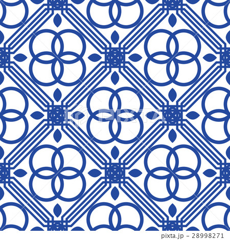 Blue and white mediterranean seamless tile pattern Blue and white mediterranean seamless tile pattern 28998271