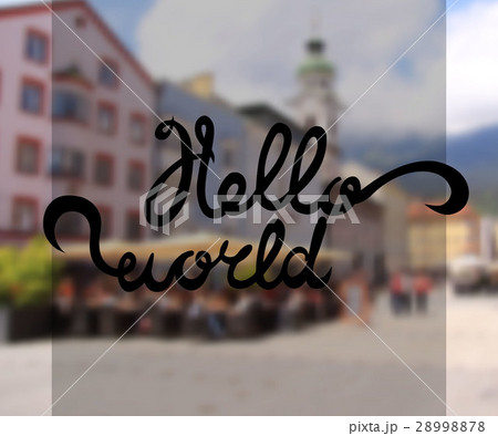 Hello world hand lettering design inscription onのイラスト素材 [28998878] - PIXTA