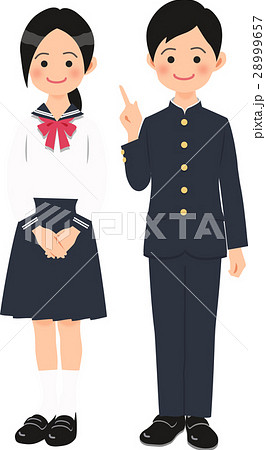 指差しポーズの中学生の男女 指差しポーズの中学生の男女 28999657