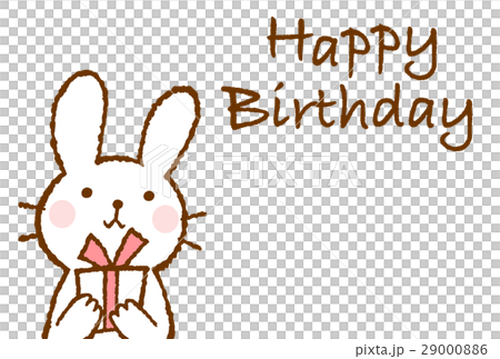 プレゼントを持つうさぎのカード 29000886