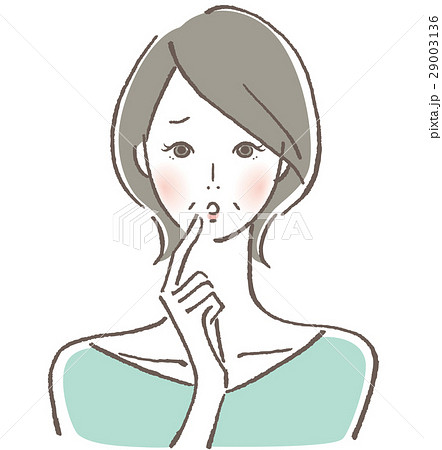 悩む女性　中年 29003136