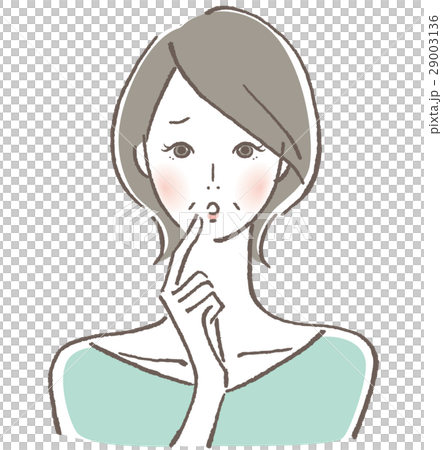 悩む女性　中年 29003136