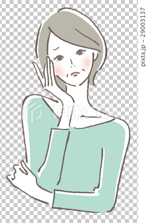 悩む女性　中年 29003137
