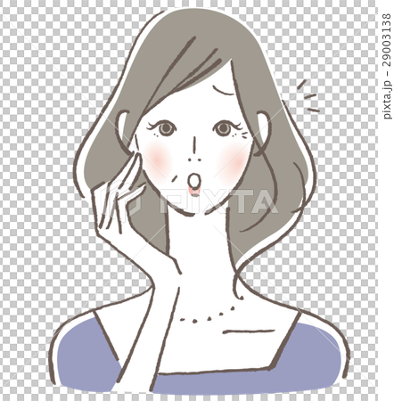 悩む女性　中年 29003138