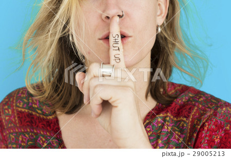 Woman Quiet Shut Up Secret Shh Portrait Concept Woman Quiet Shut Up Secret Shh Portrait Concept 29005213
