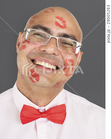 Man Smiling Happiness Lipstick Kiss Portrait 29005263