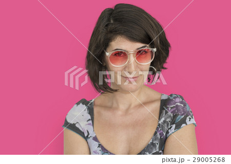 Mature Lady Cheerful Happy Glasses Concept Mature Lady Cheerful Happy Glasses Concept 29005268
