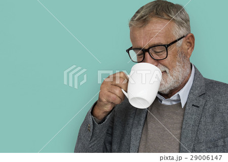 Caucasian Old Mature Drinking Coffee 29006147