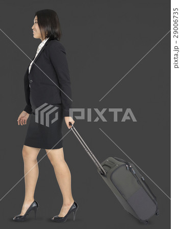 Young Asian Business Travel Luggage Young Asian Business Travel Luggage 29006735