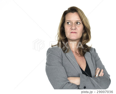 Studio People Shoot Portrait Isolated on White 29007036