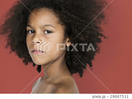 Young Boy Bare Chested Frown 29007511