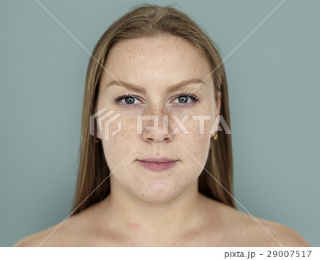 Woman Ginger Hair Bare Chest Portrait 29007517
