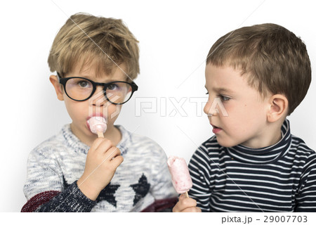 Little Boys Eating Ice Cream Cute Adorable Little Boys Eating Ice Cream Cute Adorable 29007703