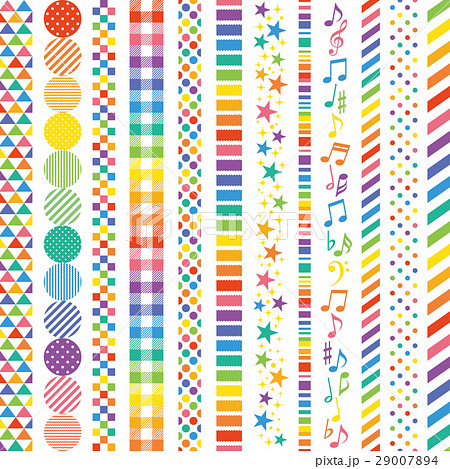 虹 レインボー 広告 縦ラインのイラスト素材