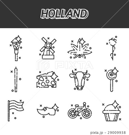 Holland flat icons set 29009938