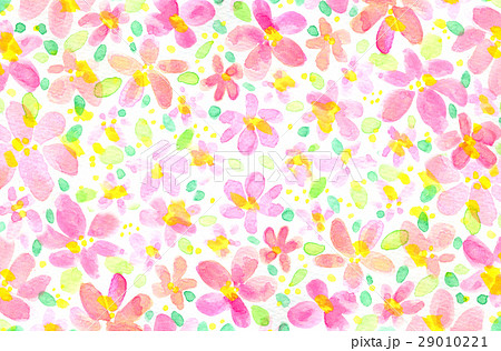背景素材 水彩 花柄のイラスト素材 29010221 Pixta